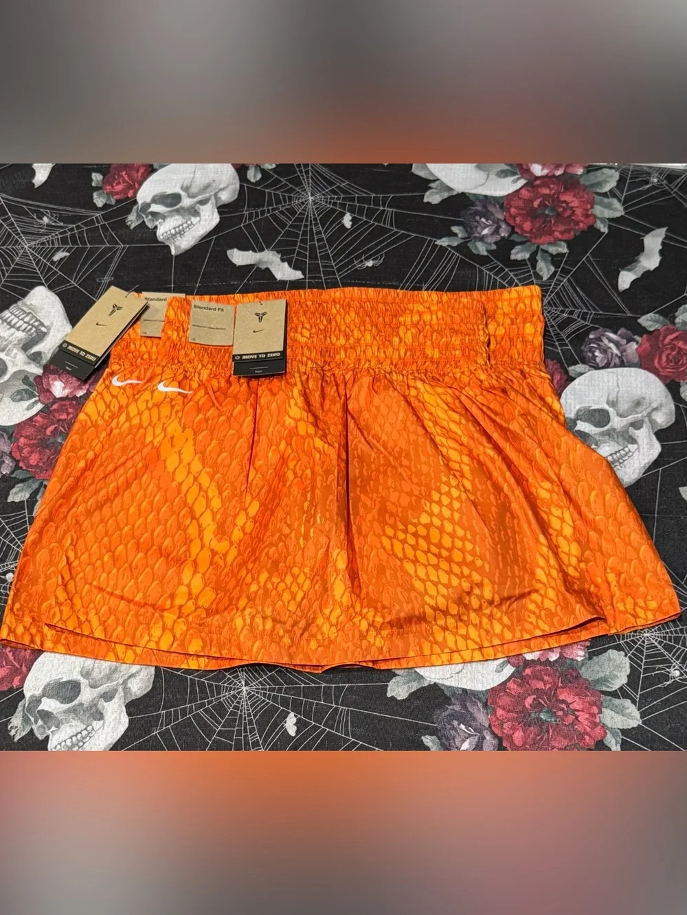 NWT NIKE KOBE BRYANT WOVEN WOMENS MAMBA SAFETY ORANGE BASKETBALL SKIRT SZ S XL